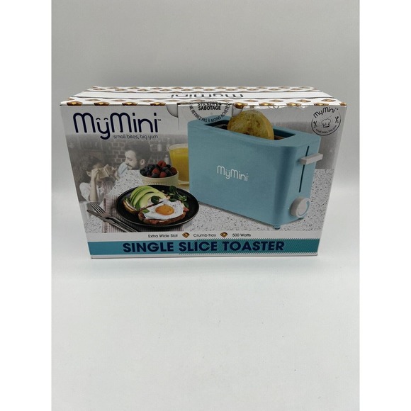 Nostalgia My Mini Single Slice Toaster Aqua Blue New in Box - Picture 3 of 6